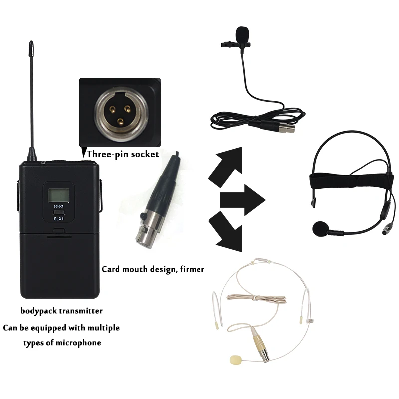 Wireless Microphone Adjustable frequency UHF SLX24