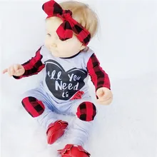 Г. Брендовый Осенний комбинезон с длинными рукавами для новорожденных мальчиков и девочек, костюм в клетку комбинезон с повязкой на голову, комплект одежды из 2 предметов, новая одежда