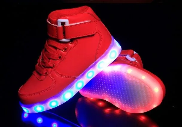 LED дети корзина Chaussure Enfant GARCON Повседневное Обувь для мальчиков Освещение Обувь для девочек FILLE детская Обувь с подсветкой