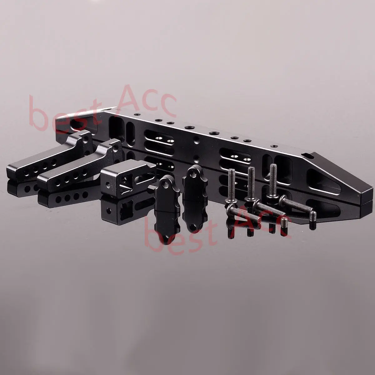 

For RC 1/10 Traxxas TRX-4 4WD TRX4330R Aluminum Rear Bumper Set Black