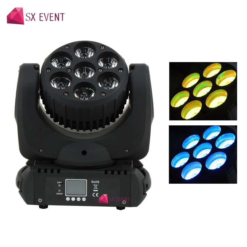 

4pcs/lot RGBW 4in1 Beam 7x12w moving head light Professional Show DJ Party Stage Light