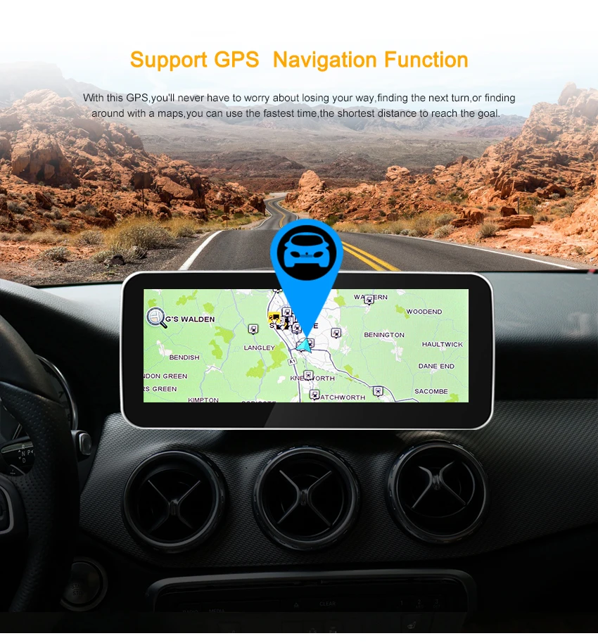 Clearance Koason Android 8.1 10.25 HD touch Screen Car Multimedia Player for BENZ GLA/CLA/A Class 12-15 Car Radio Vehicle GPS navigation 3