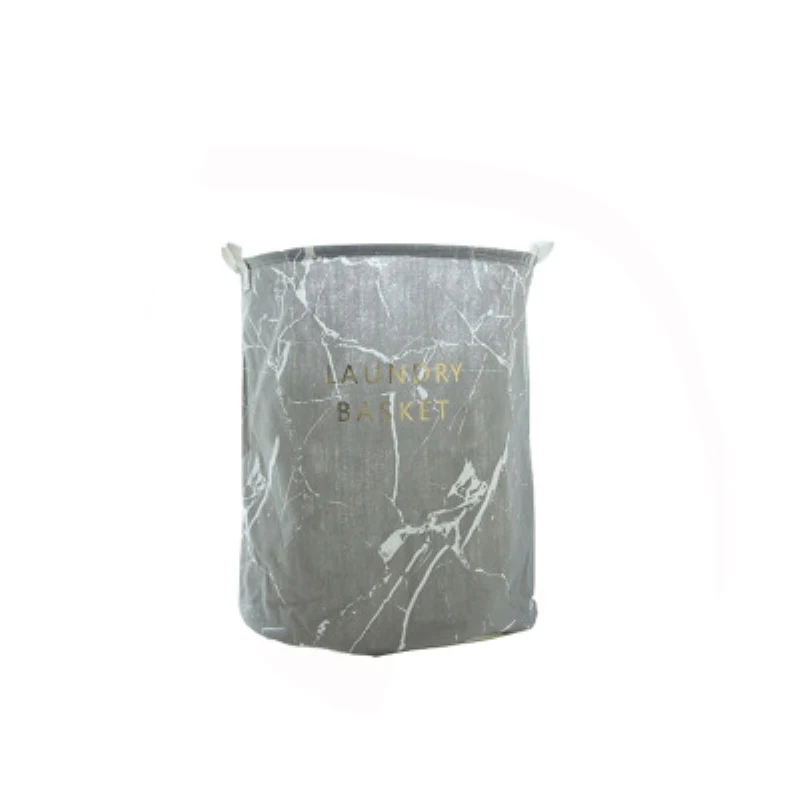 

Marble Lettering Pattern Washing Dirty Laundry Basket Folding Round Storage Bucket Sundries Toys Storage Basket Home Supplies