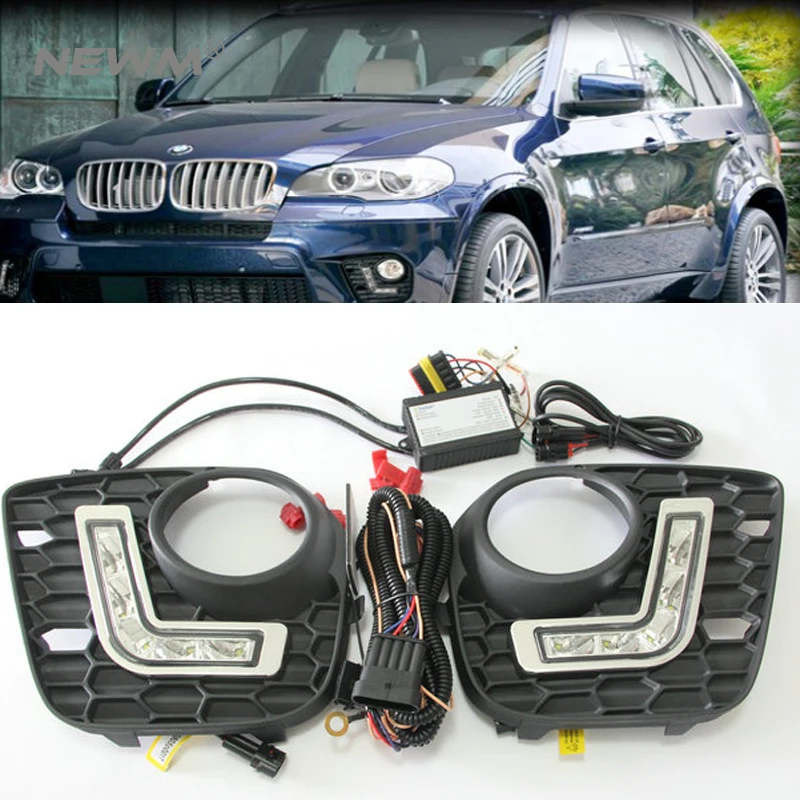 LED DRL for BMW E70/X5 M tech 11 13 led daytime running light dimmable