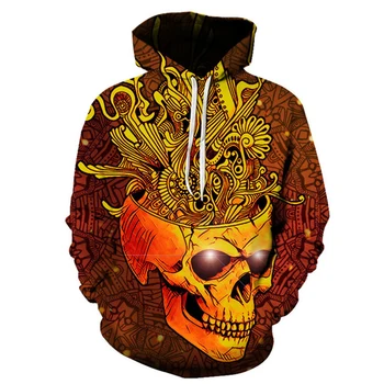 

Jumeast Men/Women New Fashion 3D Hoodies Digital Printing Horror Skull Crown Sweatshirt Casual Hoody Tracksuits