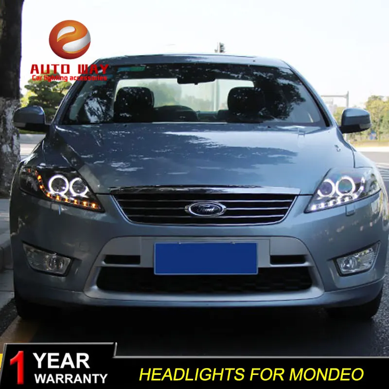 Автомобильный Стильный чехол на голову для Ford Mondeo 2007-2012 фара для fusion фары DRL вариант ангельские глазки Биксеноновые линзы ближнего света