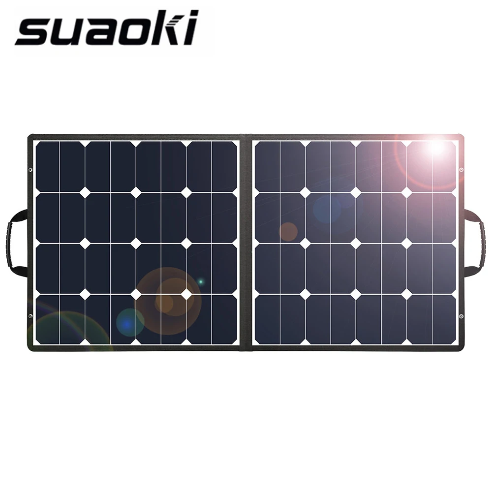 

Suaoki 100W 18V 12V Solar Panel Charger Cell Portable Foldable with Dual Output 5V/2A 18V/5A for Smartphones Laptops