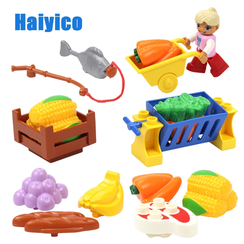

Big Particles Assembling Accessories Set Building Blocks DIY Toys Creativity Compatible with Duplo Tools Trunk flower fence