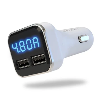 

Dual USB Car Charger Adapter 4.8A LED Display Fast Charging For iPhone Samsung New