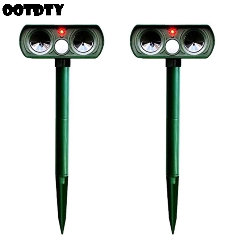 

2Pcs Solar Repellent Cat Repeller Scarer Dual Ultra Deterrent Garden Animal Chaser