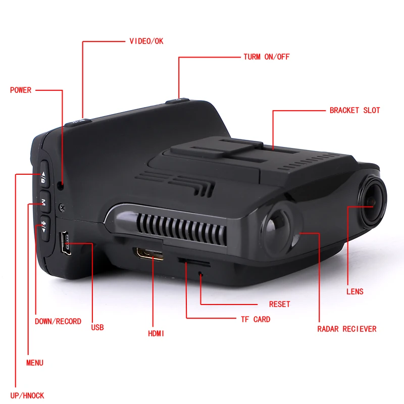 Автомобильный dvr камера радар детектор s Dash видео рекордер XHD 1296 P Анти