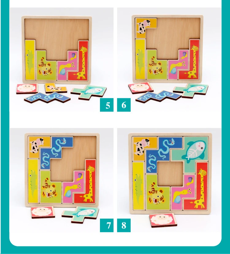Logwood детские деревянные головоломки 3D животное развивающая головоломка доска обучения и Обучающие деревянные игрушки подарки для детей