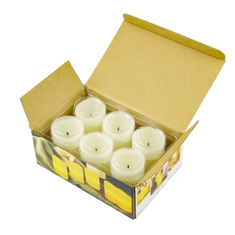 

6pcs Flameless Candles Battery Operated Optical Fiber Wick Flickering LED Electric Tea Light Wedding Christmas Decor