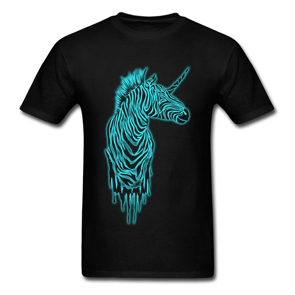 glowing zebras 100% Cotton T Shirt for Male Short Sleeve Design Tops 2018 Newest Autumn O-Neck Clothing |