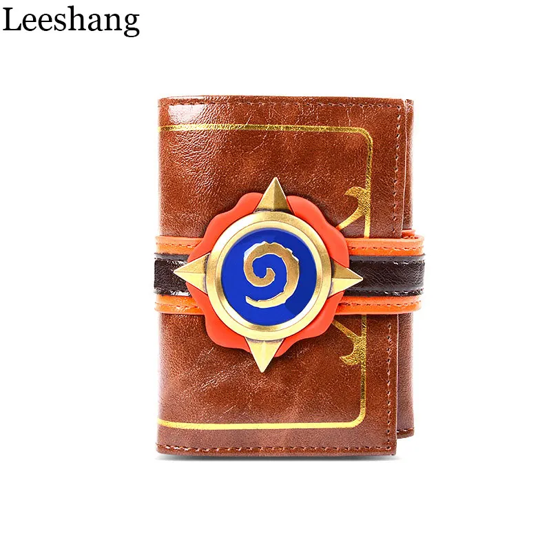 

Leeshang Fashion Game Purse Hearthstone 3D Logo Wallet Hearth Of The Stone Wallet Three Folds Genuine Leather Wallet