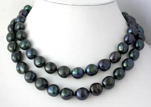 

0312 nature baroque black freshwater pearl necklace