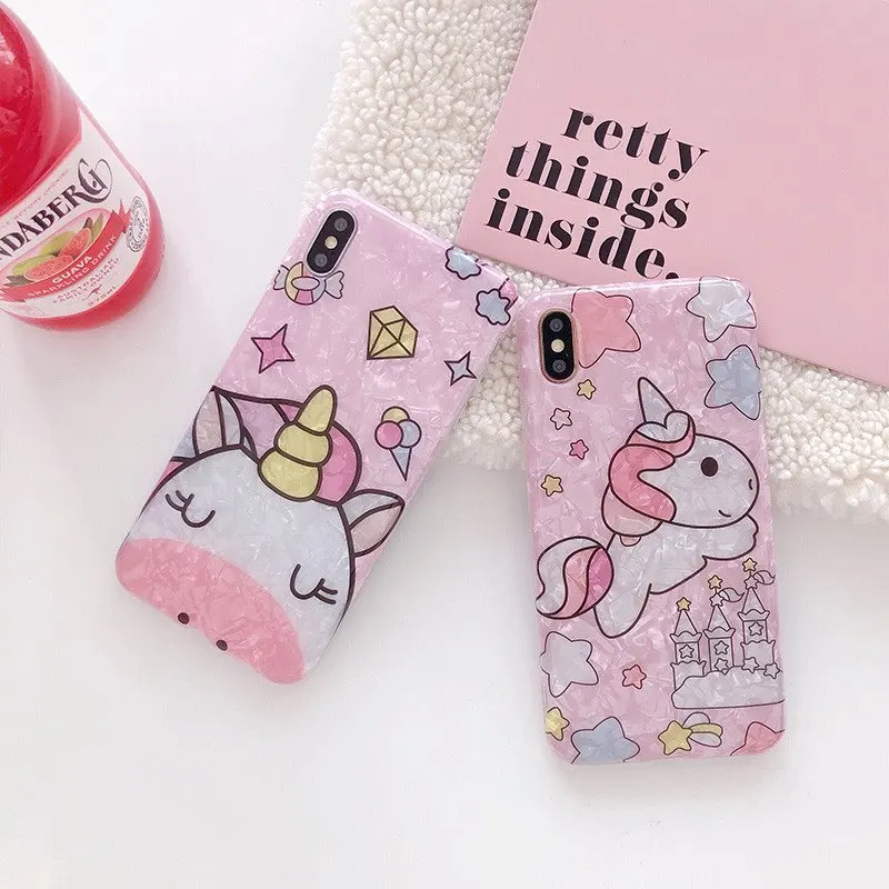 

Cute Unicorn Cartoon phone case For iPhoneX XS MAX XR case Soft Silicone Phone Case Back Cover For iPhone6 6S 7 8 Plus case Capa