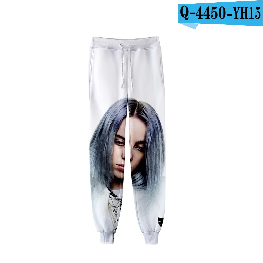 3D Billie Eilish брюки с принтом повседневные весенние повседневные штаны для бега женские и мужские 3D брюки тонкие крутые горячая Распродажа брюки 4XL - Цвет: Фиолетовый