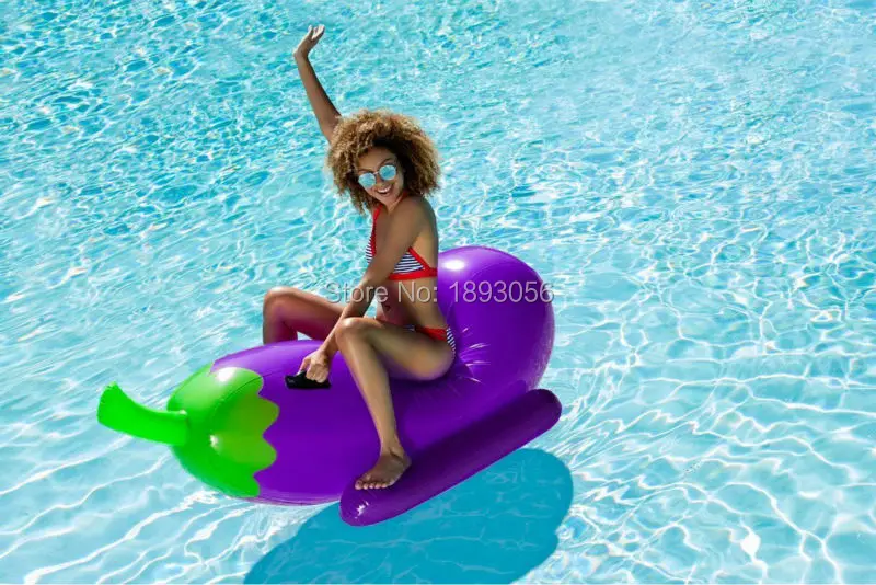 Giant Eggplant Rider Emoji Pool Float-1
