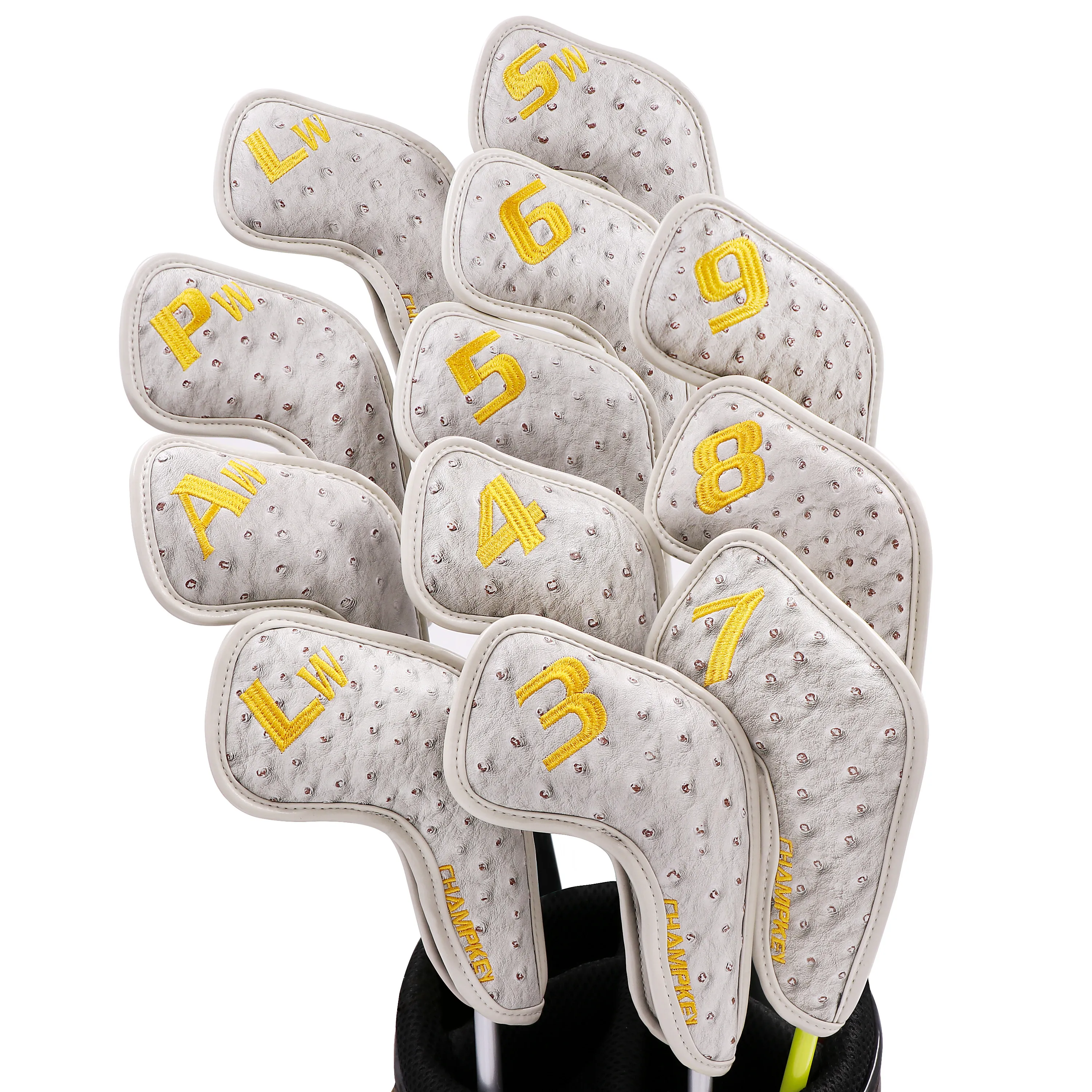 

NEW Champkey Iron Headcover 12pcs/set PU Leather With Breath Holes 3 Colors Club Head Cover