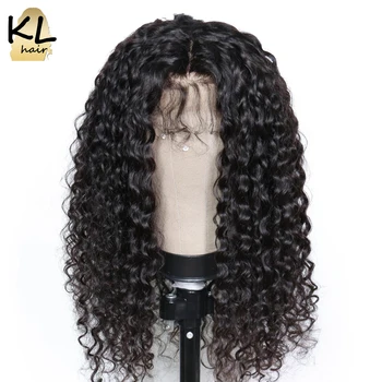 

Lace Front Human Hair Wigs For Women Natural Black 180 Density Deep Wave Brazilian Remy Hair 13*4 Lace Wigs With Baby Hair KL