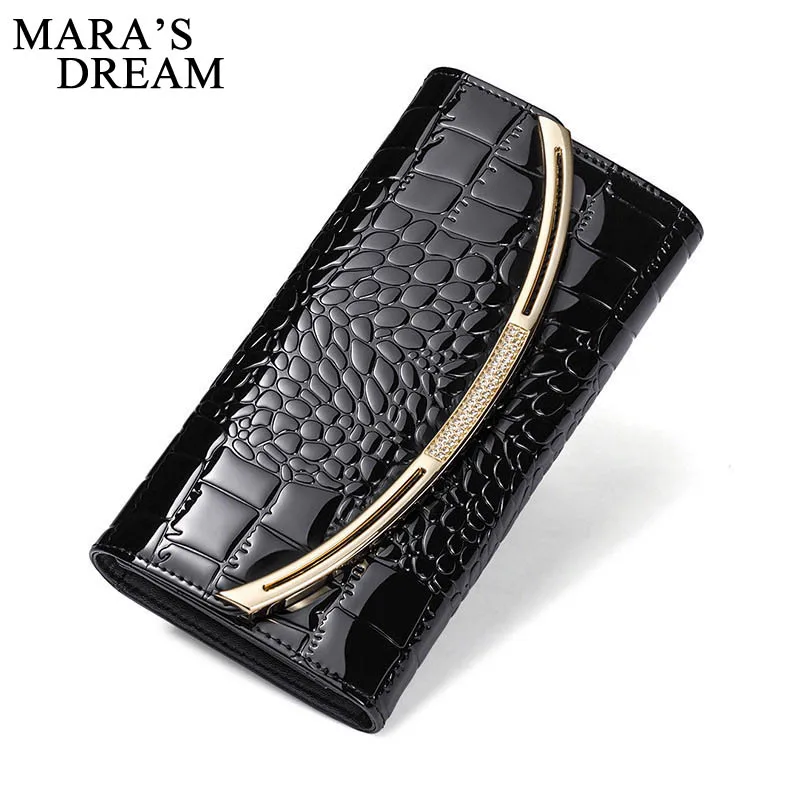 

Mara's Dream Wallet Women Genuine Leather Purse Alligator Pattern Womens Wallets and Purses Real Leather Ladies Money Bag Wallet