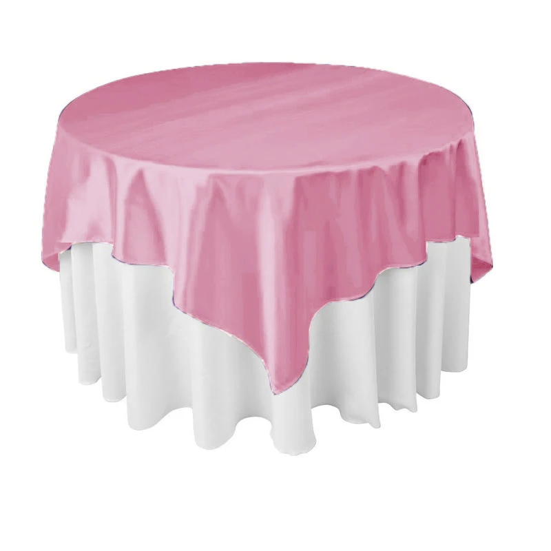 

20PCS 175CM X 175CM Square Satin Overlay Satin Tablecloth Cover for Wedding Party Restaurant Banquet Decor