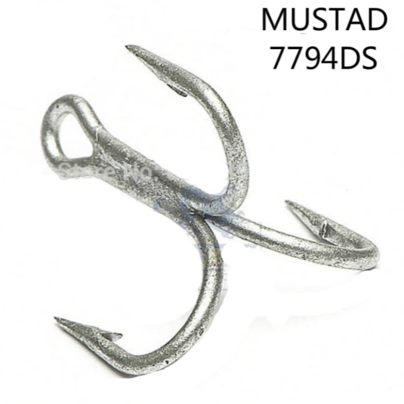 

Mustad treble hooks high quality sea fishing hooks 7794-ds# 3xBold 3xstrengthen DACROMET treated super seawater 8 packs/lot