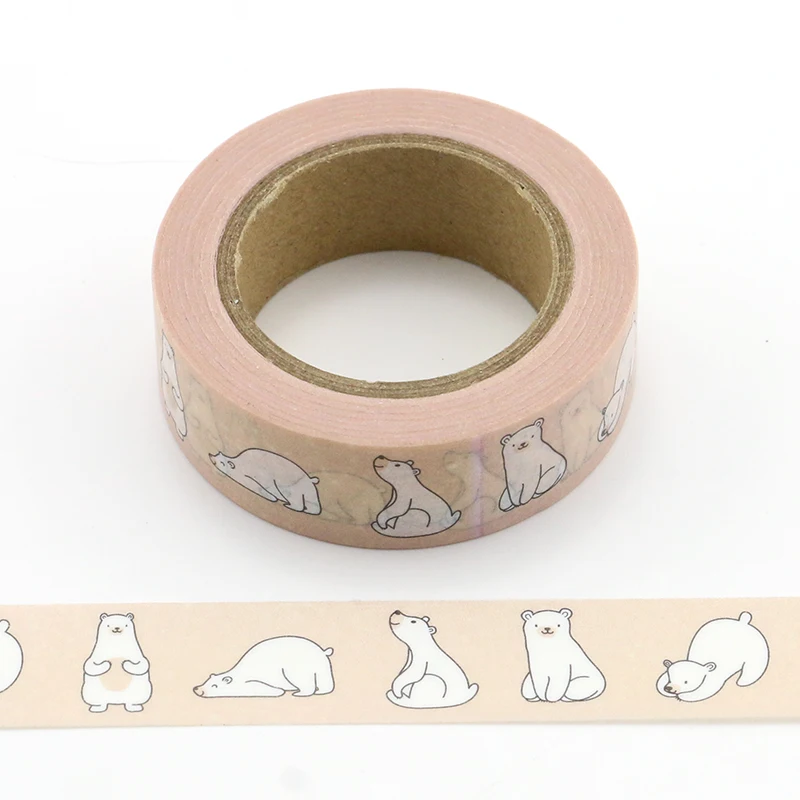 

1X cute bear Washi Tape Decorative Adhesive Tape Decora Diy Scrapbooking Sticker Label Stationery animal washi tape