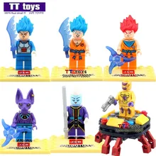 60 шт./lotDragon Dragon Ball Z сын Goku vegeta Мастер Роши JLB 33901-33906 куклы игрушки строительные блоки, лучший Детский подарок игрушки