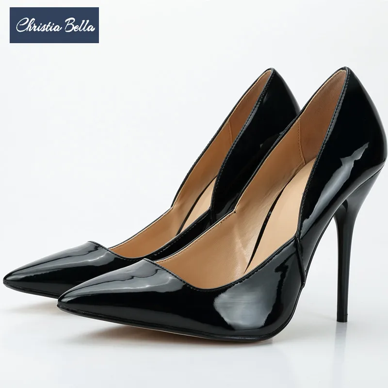 Cm 12 Moda Negro Negro Bombas Tacones Tacón Tamaño Mujeres Christia Rojo Zapatos Mujer rojo Bella Las Delgados Punta De Alto Fiesta Gran FFvPxSwcqg