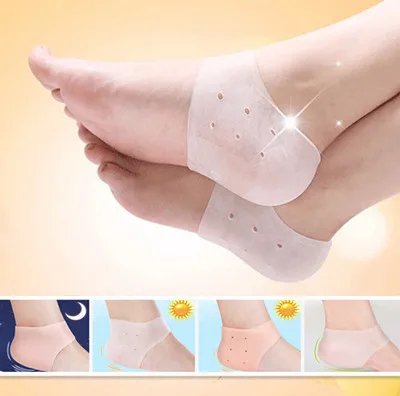 Новое поступление носки гигиенические 2 шт Новые силиконовые увлажняющие Гелеобразные напяточники носки с отверстием треснутый уход за кожей ног протекторы