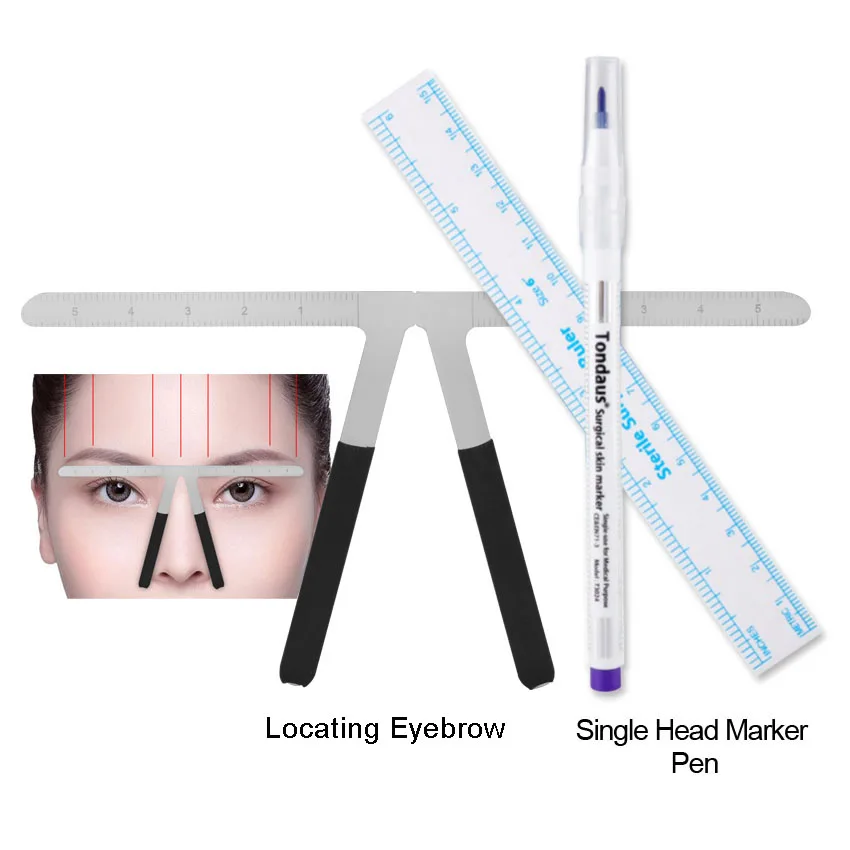 Татуировка маркер ручка с бровей линейка для перманентного макияжа микроблейдинг бровей Трафарет Шаблон косметическая форма положение Татуировка поставка