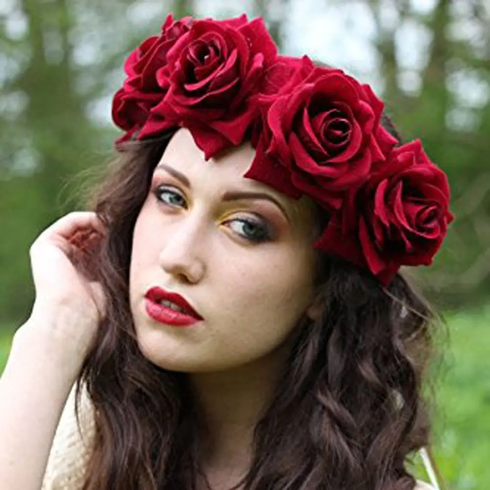 

Okdeals 1PC Fashion Bohemia Style Rose Flower Headbands Floral Crown Hairband Wedding Hair Garland Bridal Girls Hair Acessories