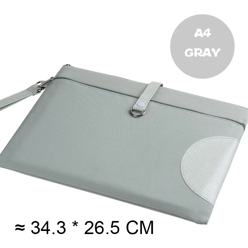 Dumei A4 A5 B6 double-deck portable Snap document bag file pocket with double zipper office school supplies NF-633 - Цвет: A4 GRAY