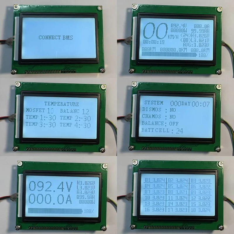 Умный дисплей 16 S-32 S 300A литиевая батарея Защитная плата сбалансированная система управления BMS счетчик кулонов