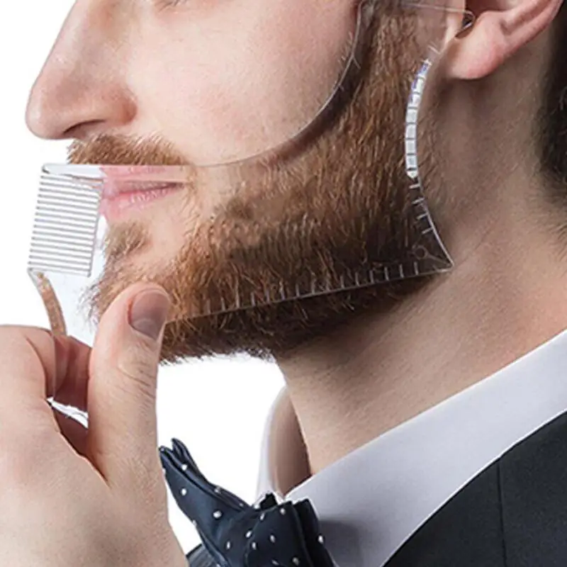 

BellyLady Men Beard Shaping Styling Template Comb Transparent Men's Beards Combs Beauty Tool