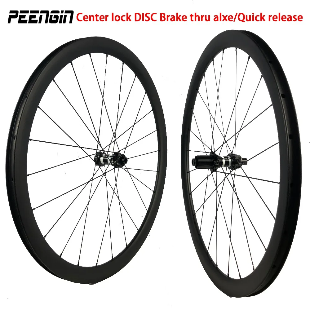 

Center lock carbon wheel 35mm 38mm 45mm 50mm 60mm 88mm depth clincher cyclocross road bike wheelset Disc brake QR/TA OEM decals