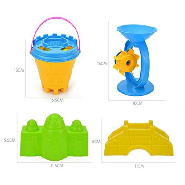 Set of 25 Baby Kid Beach Toys with Castle Bucket Spade Shovel Rake Kettle Children Toys