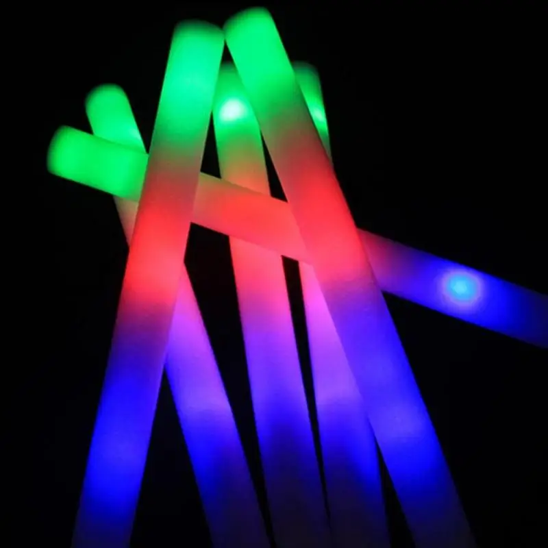 30 шт мульти Цвет светодиодный пены палке Флуоресцентный светильник палочки для концерта вечерние аплодирующие ручки светодиодное освещение для свадебного торжества