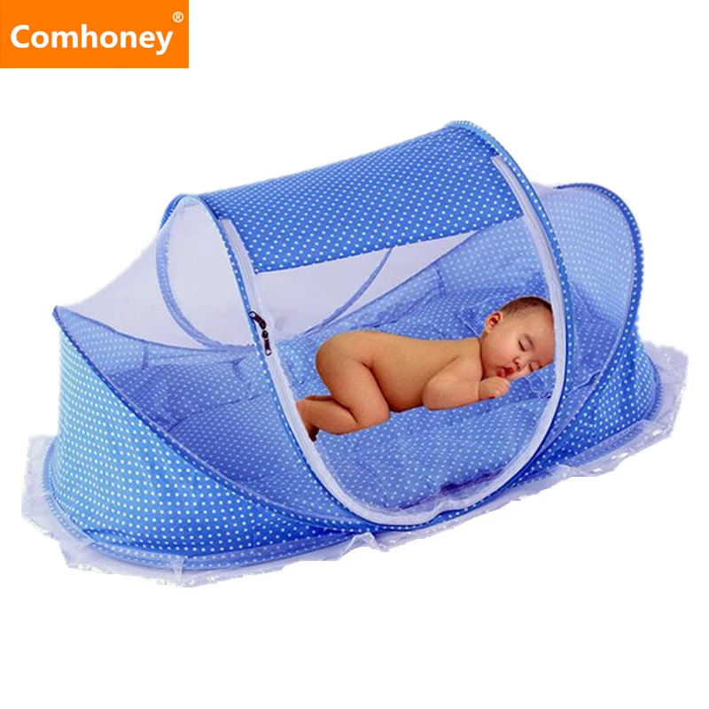Foldable Newborn Baby Cribs Baby Bed With Pillow Mat Portable Folding