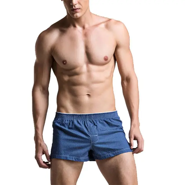 Fashion Plaid Boxers Men Home Wear Underwears Men's Dot Underwear Loose ...