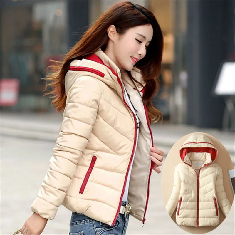 Women Winter Hooded Jacket Coat Ladies Warm Cotton padded