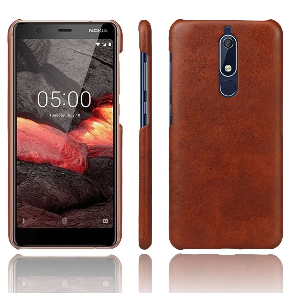 For Nokia 5.1 Case 6 Colors Available Phone Cases For Nokia 5.1 Black Brown Leather Case For Nokia5.1 Back Covers Coque DropShip (24)
