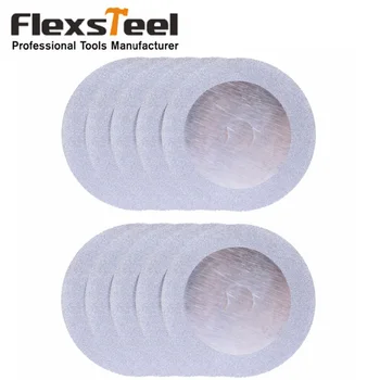 

Flexsteel 10pcs Sliver Diamond 4" 10cm Round Circular Disc Cutting and Grinding Saw Blade Wheel for Dremel Rotary Tools