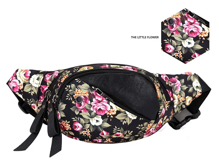 Модный цветочный поясная Для женщин Водонепроницаемый поясная сумка Для женщин ремень Бум Сумка поясная сумка телефон, кошелек, сумка