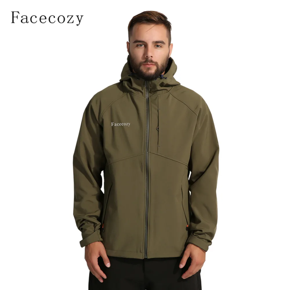 Мужская Флисовая Куртка Facecozy водонепроницаемая дышащая с капюшоном|fleece