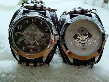 

Creative Wrist Watch Skull Bullet Sport Rock Gothic Style Quartz Accessories Punk Trendy Men Cool Analog Stylish Chain Best Gift