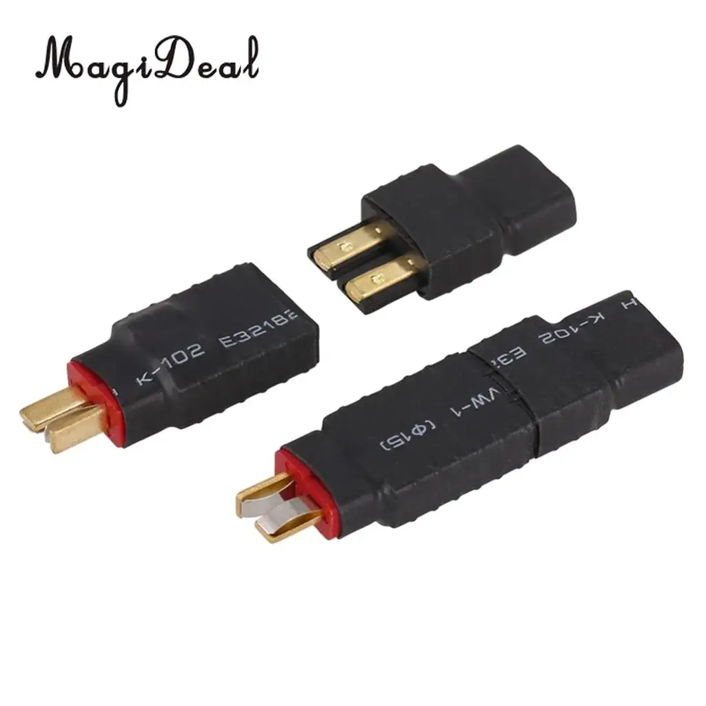 MagiDeal 4Pcs/Lot Plastic Wireless Traxxas FM to T-Plug M&Traxxas M to T Deans Connector Adapter for RC Car Battery Charge Parts