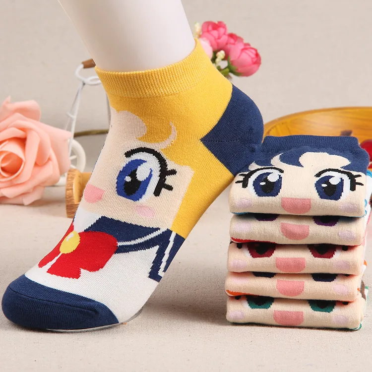 

% Woman Girl Spring Autumn Fashion Cute Boat Cotton Socks Gift Cartoon Sailor Moon Ship Female Cartoon Warm Sweet Lovely 6 Color